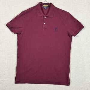 Ralph Lauren Rugby Men Medium Maroon Polo Shirt Embroidered Logo VTG 2000s